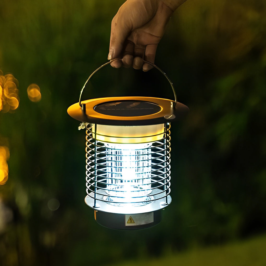 Solar Bug Zapper Outdoor UV LED Mosquito Repellent Stainless Steel Garden Patio Lamp