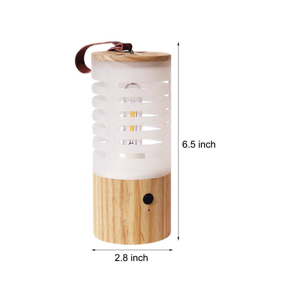 Portable Wood LED Camping Lantern Rechargeable USB Filament Hanging Outdoor Patio Lamp