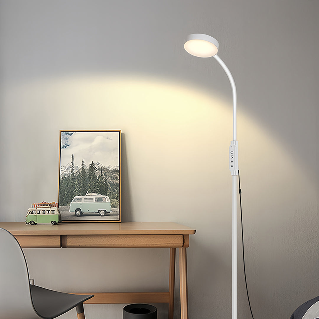Floor Lamp LED Reading Light Dimmable Touch Remote Control Iron Modern Bedroom Office