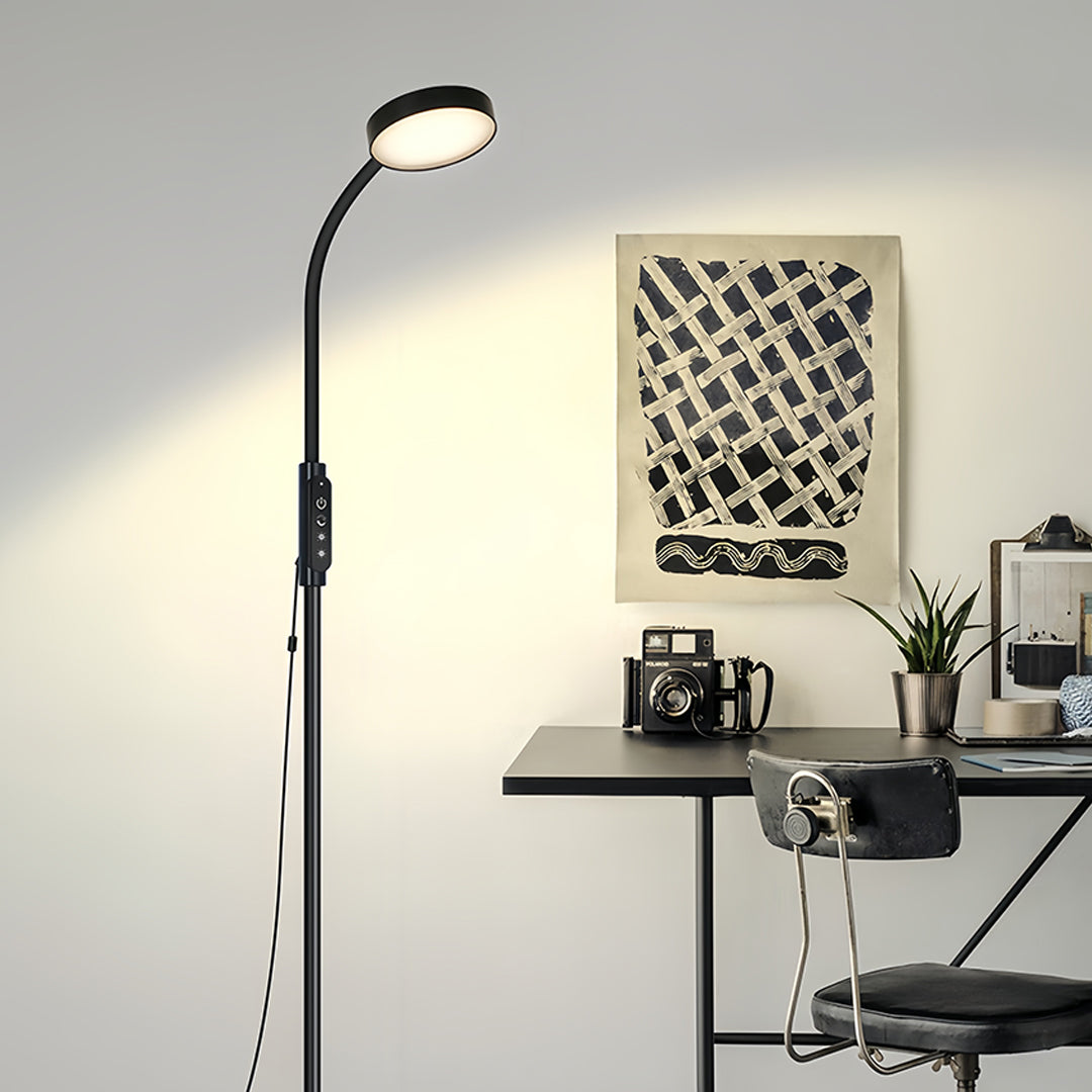 Floor Lamp LED Reading Light Dimmable Touch Remote Control Iron Modern Bedroom Office