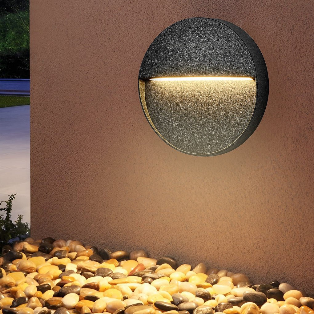 Outdoor LED Step Light Round Recessed Aluminum Wall Light Waterproof 4 Inch