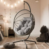 Premium Hanging Egg Chair – Rattan Swing Hammock with Cushions for Indoor & Outdoor Use