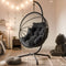Premium Hanging Egg Chair – Rattan Swing Hammock with Cushions for Indoor & Outdoor Use