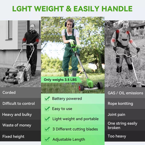 24v Powerful Electric Battery Operated Cordless Grass Trimmer