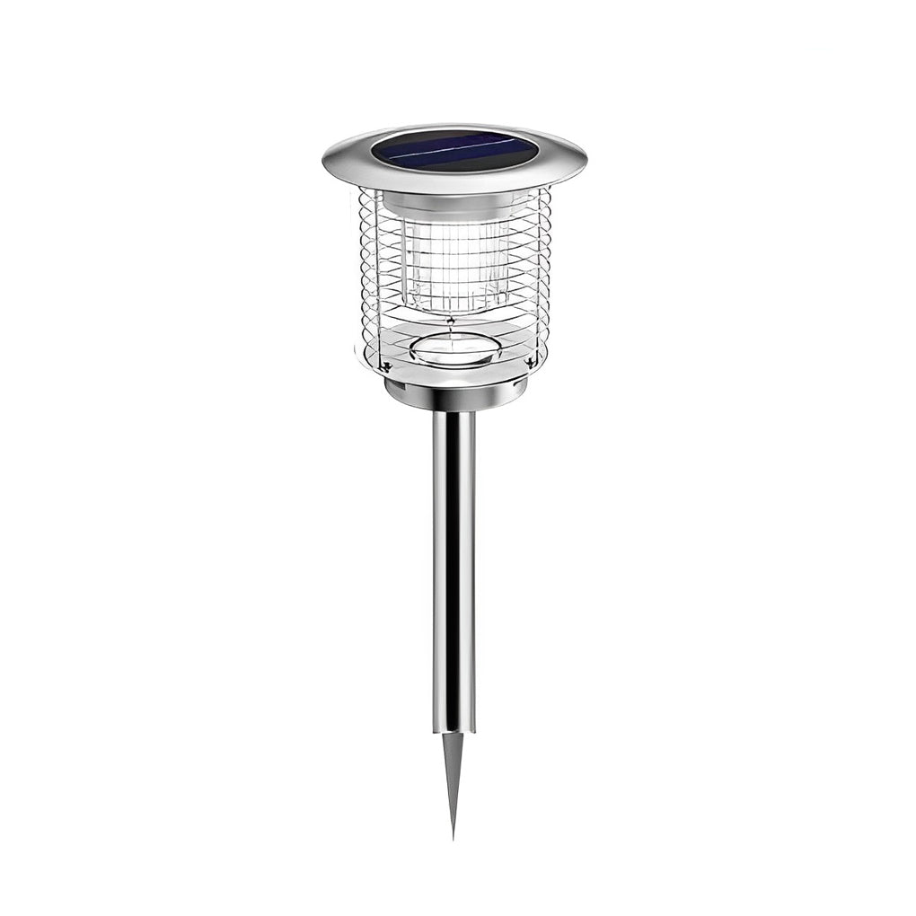 Solar Bug Zapper Outdoor UV LED Mosquito Repellent Stainless Steel Garden Patio Lamp