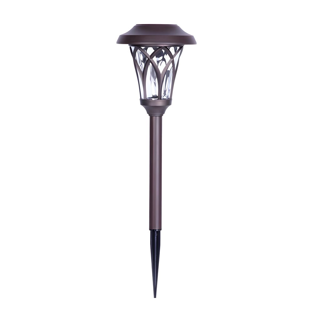 Solar Lawn Stake Lights Outdoor LED Stainless Steel Glass Retro Warm White Garden Path