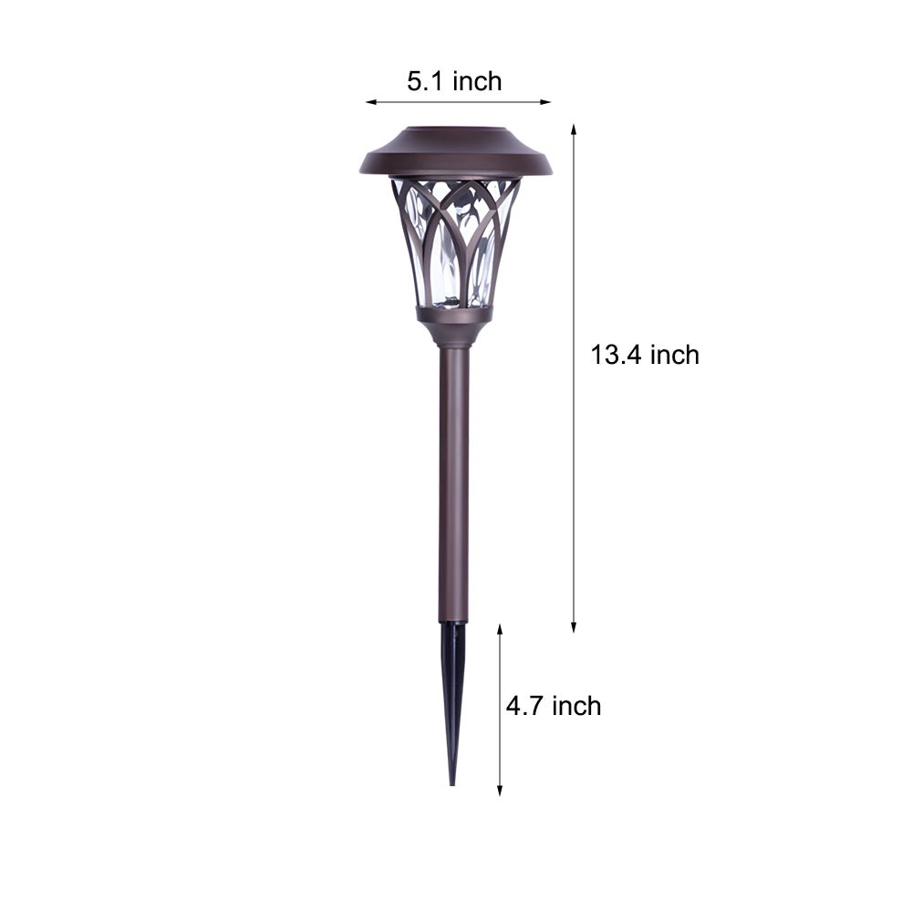 Solar Lawn Stake Lights Outdoor LED Stainless Steel Glass Retro Warm White Garden Path