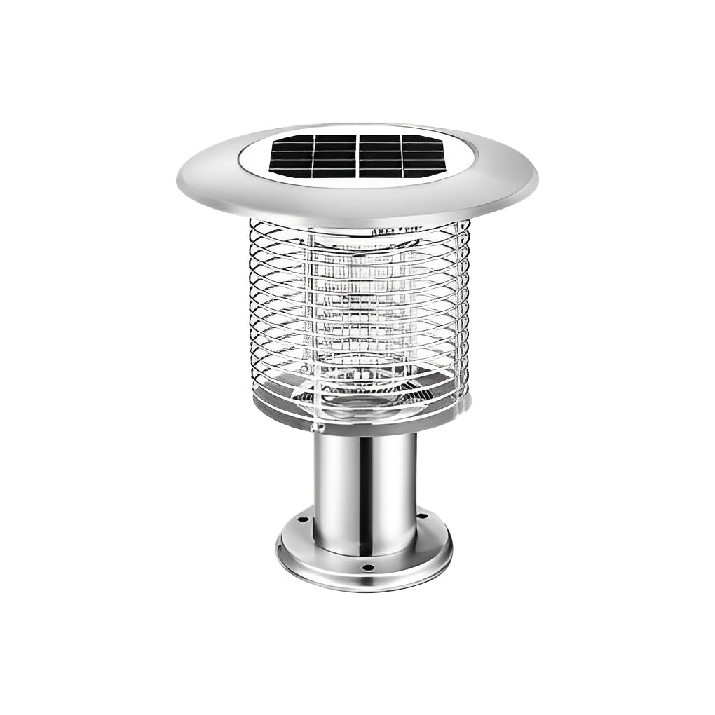 Solar Bug Zapper Outdoor UV LED Mosquito Repellent Stainless Steel Garden Patio Lamp