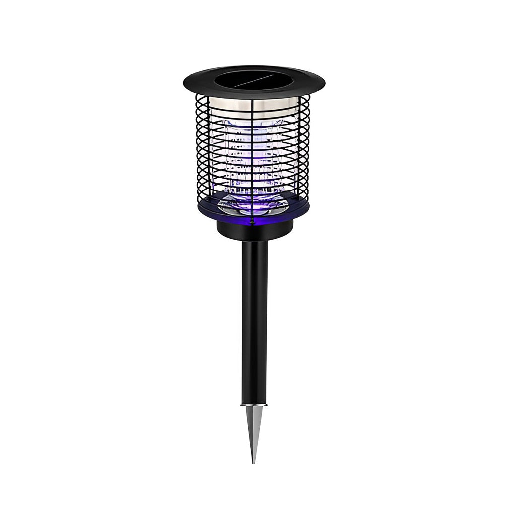 Solar Bug Zapper Outdoor UV LED Mosquito Repellent Stainless Steel Garden Patio Lamp