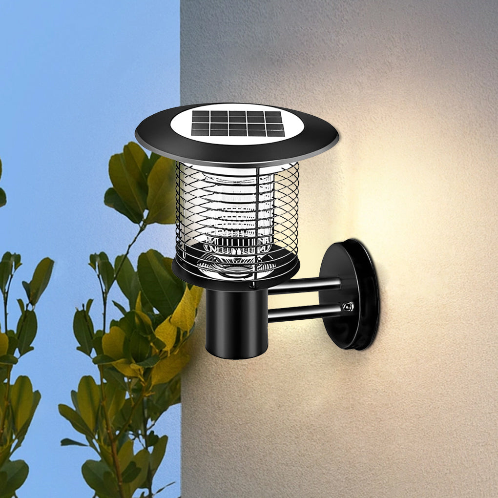 Solar Bug Zapper Outdoor UV LED Mosquito Repellent Stainless Steel Garden Patio Lamp