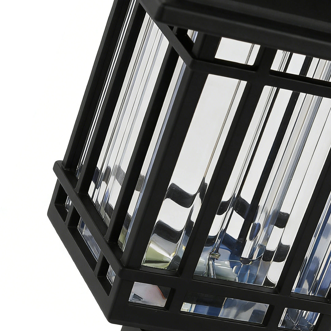 Solar Lawn Lights Set of 2 Vintage Square ABS Dusk to Dawn Outdoor Garden Pathway Lamp