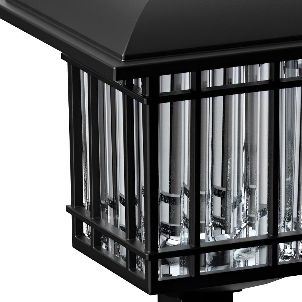 Solar Lawn Lights Set of 2 Vintage Square ABS Dusk to Dawn Outdoor Garden Pathway Lamp