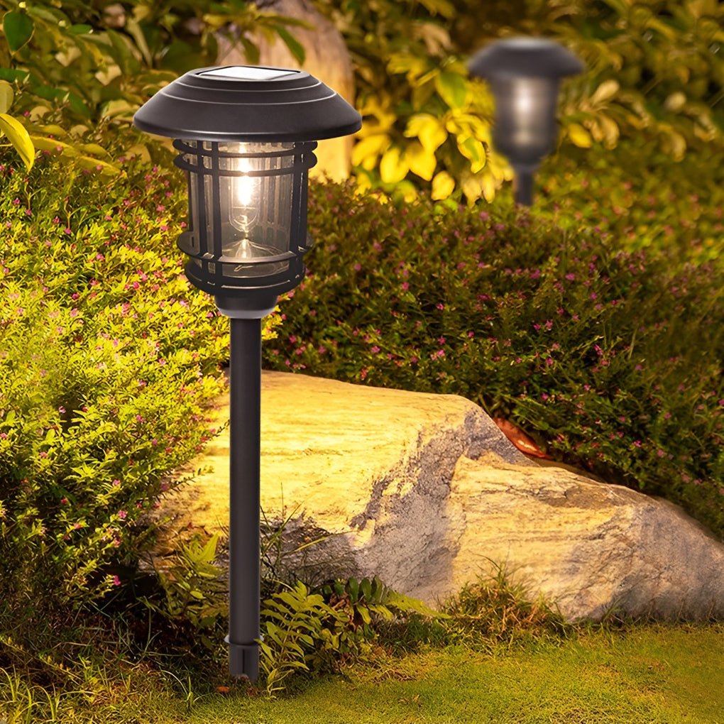 Solar Pathway Lights Outdoor Stainless Steel Glass LED Garden Stake Lights Warm White