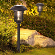 Solar Pathway Lights Outdoor Stainless Steel Glass LED Garden Stake Lights Warm White