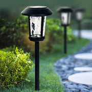 Solar Garden Stake Lights Outdoor LED Aluminum Glass Minimalist Pathway Driveway Warm White