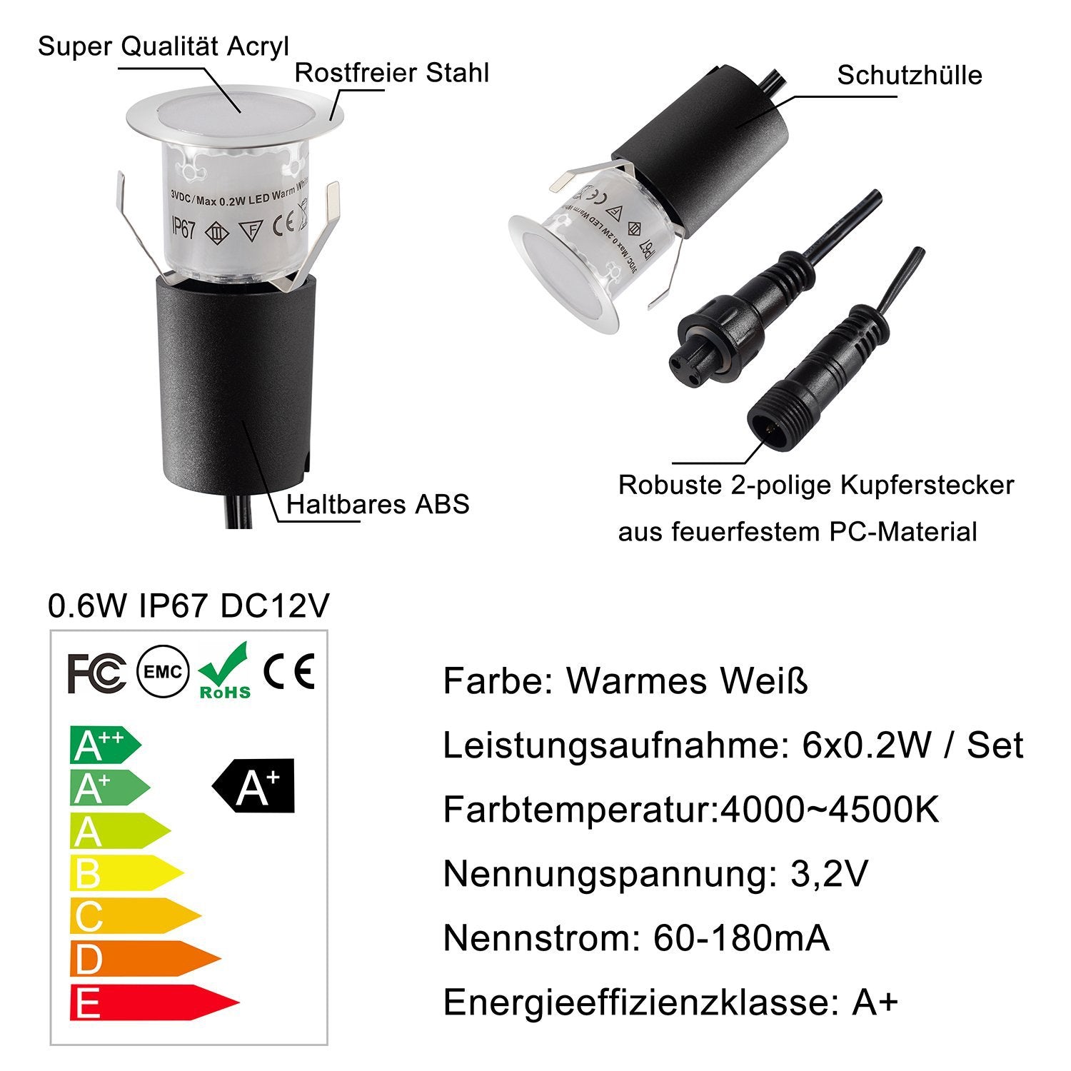 In Ground Light Solar LED Waterproof Stainless Steel Recessed Pathway Garden Lighting