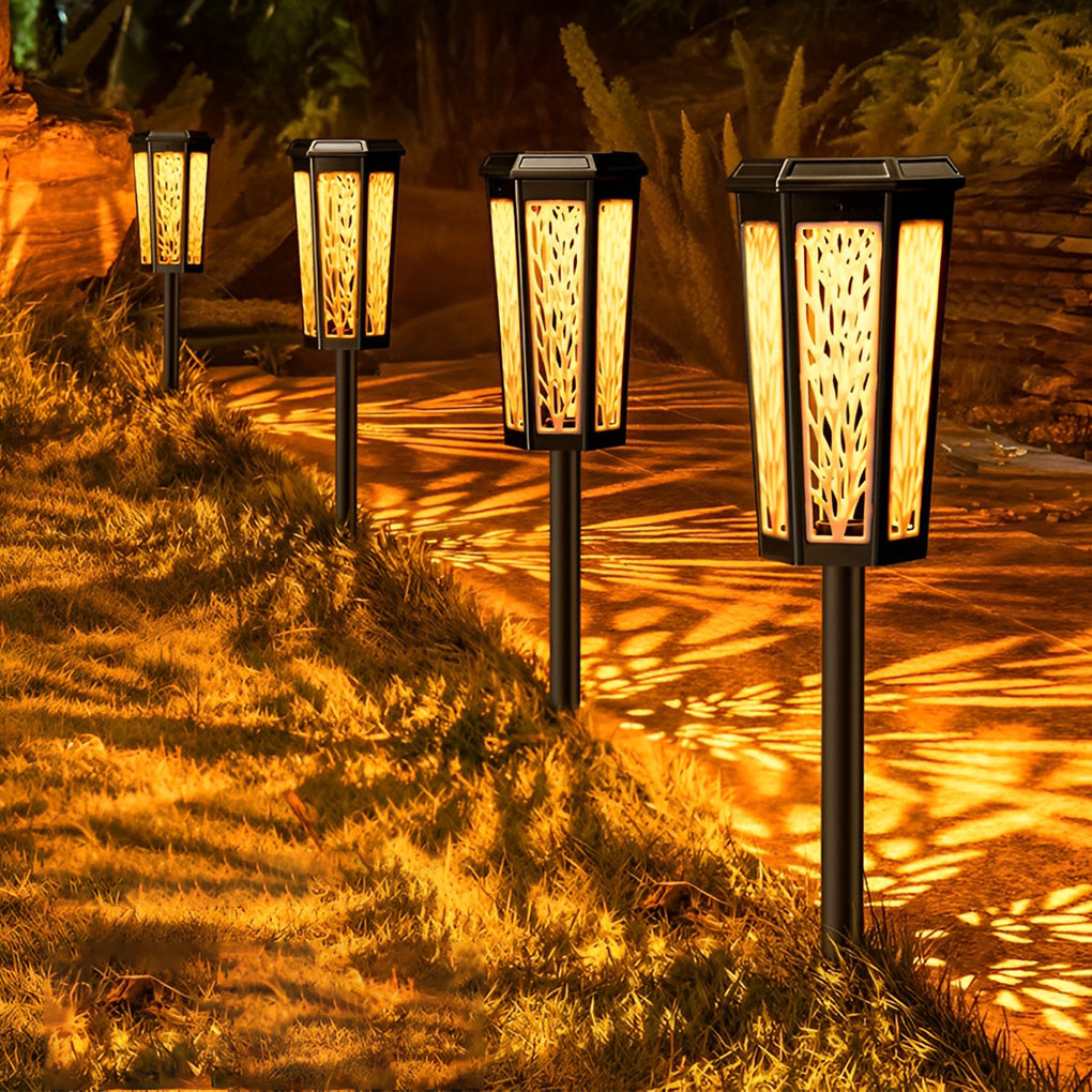 Solar Garden Stake Lights RGB Color Changing Dusk to Dawn Outdoor Pathway Lawn Lamp
