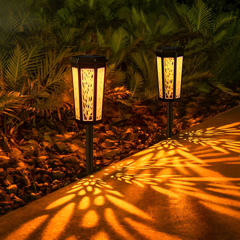 Solar Garden Stake Lights RGB Color Changing Dusk to Dawn Outdoor Pathway Lawn Lamp