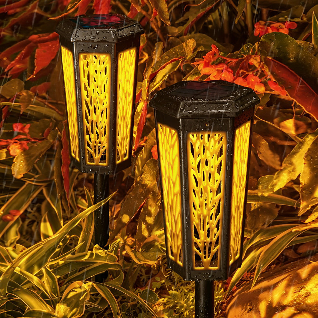 Solar Garden Stake Lights RGB Color Changing Dusk to Dawn Outdoor Pathway Lawn Lamp