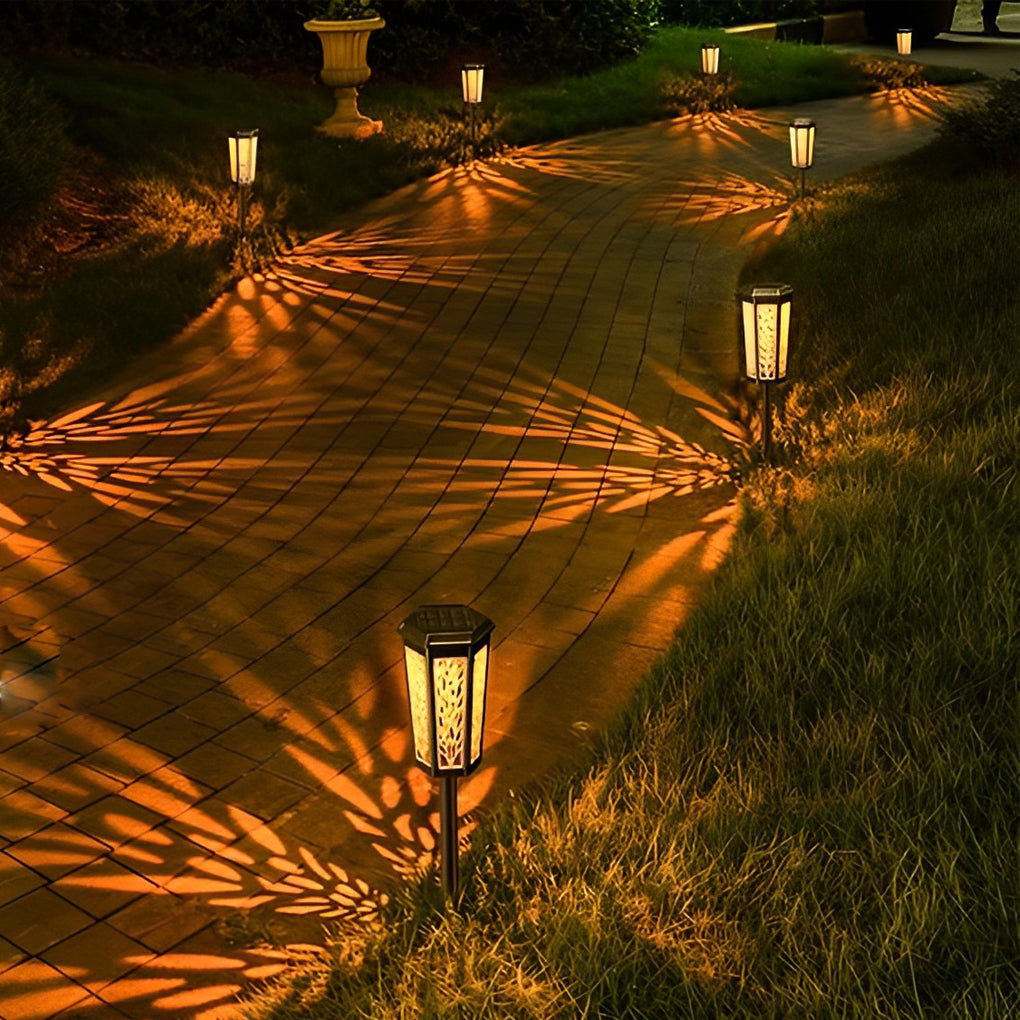 Solar Garden Stake Lights RGB Color Changing Dusk to Dawn Outdoor Pathway Lawn Lamp