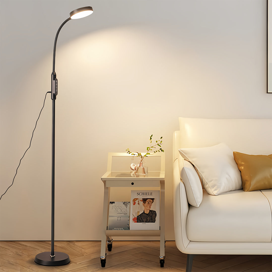Floor Lamp LED Reading Light Dimmable Touch Remote Control Iron Modern Bedroom Office