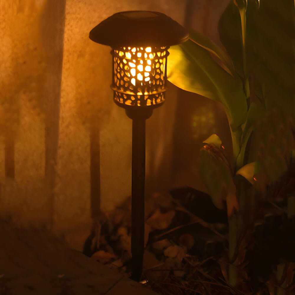 Pathway Light Solar LED Flame Effect Outdoor Waterproof Garden Stake Lighting 22.4 Inch