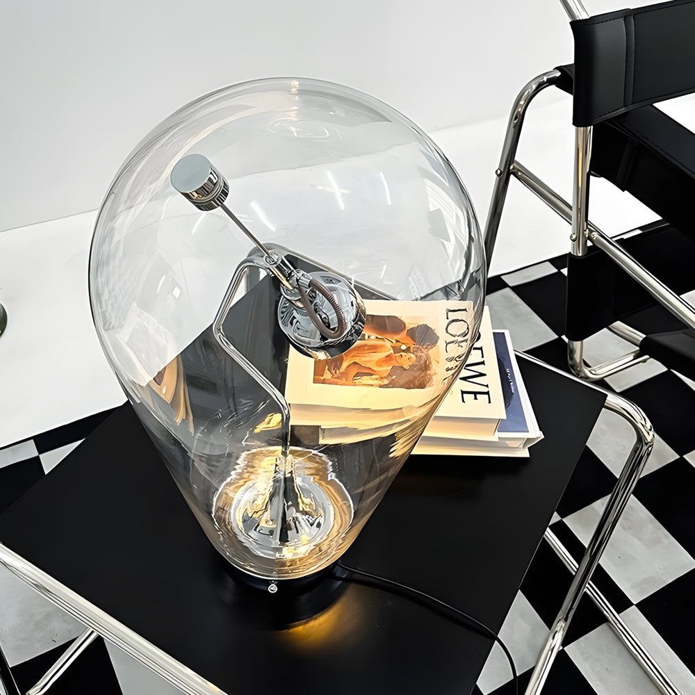 Desk Lamp Glass Bulb Touch Dimmable LED Industrial Iron Black Home Office Study Decor