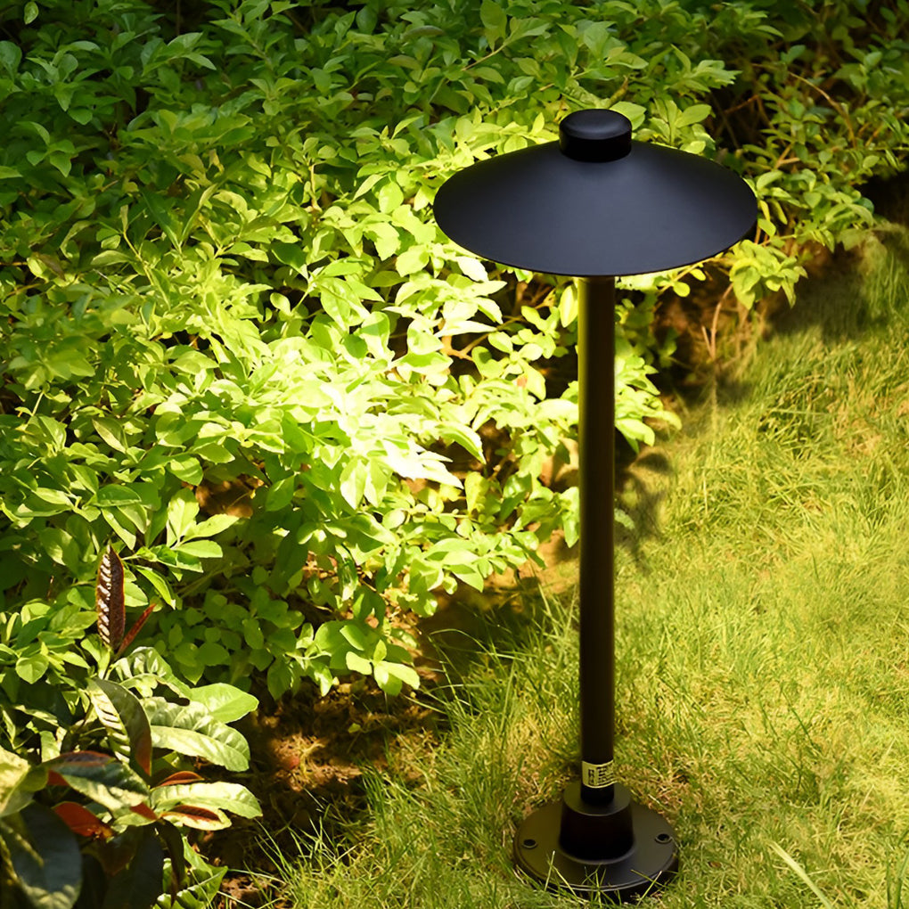 Outdoor LED Pathway Light Mushroom Style Black Aluminum Acrylic Garden Landscape Lamp