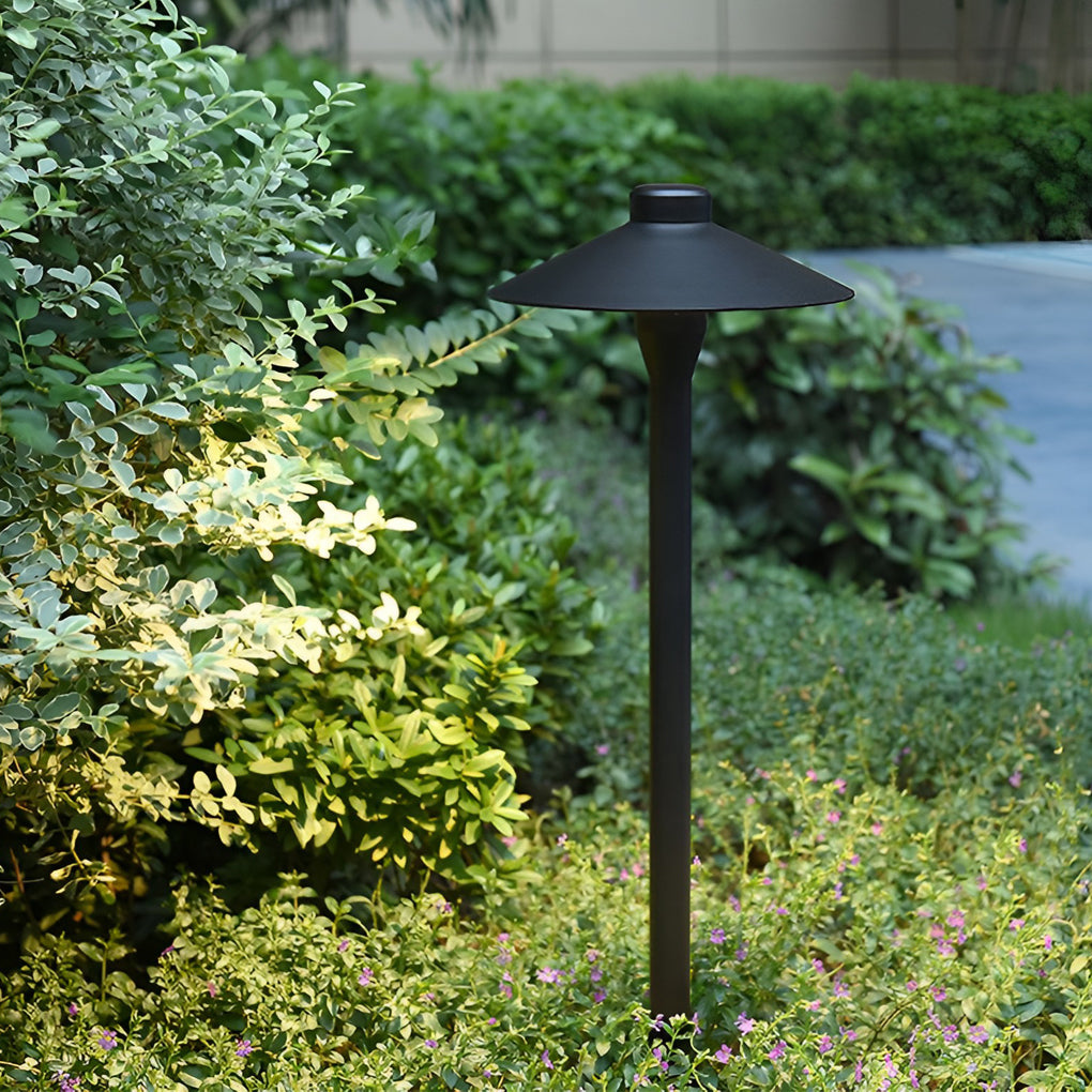 Outdoor LED Pathway Light Mushroom Style Black Aluminum Acrylic Garden Landscape Lamp