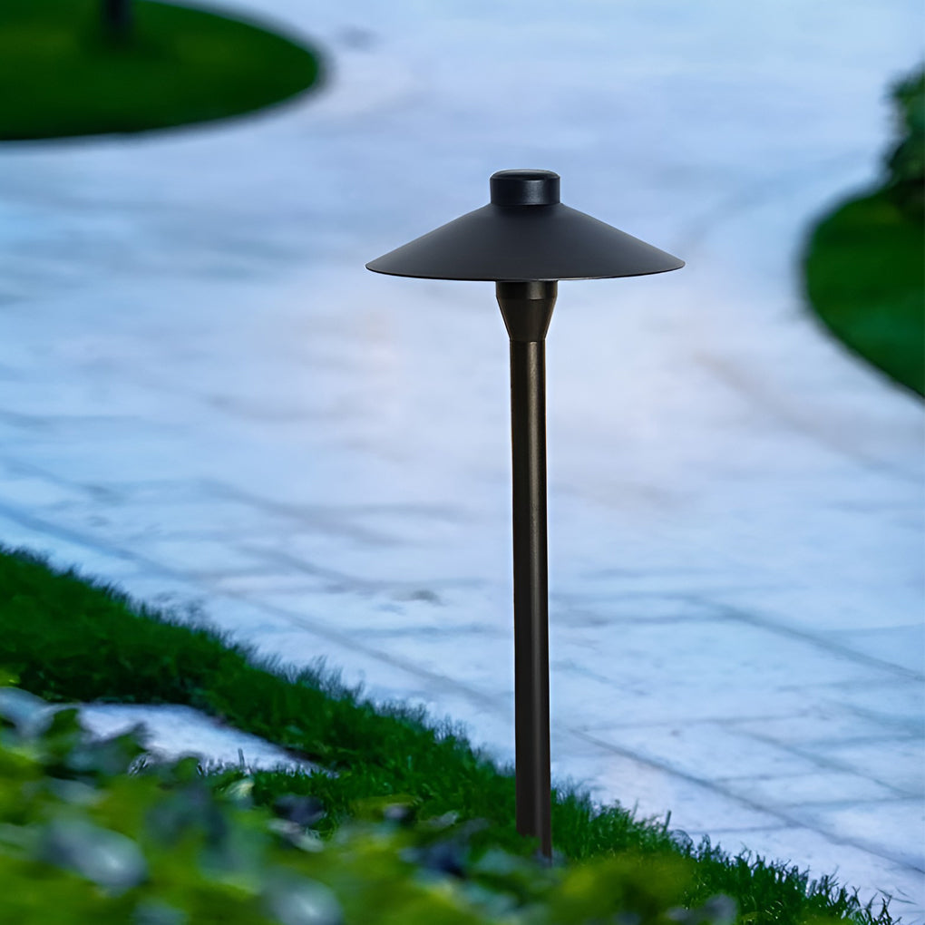 Outdoor LED Pathway Light Mushroom Style Black Aluminum Acrylic Garden Landscape Lamp