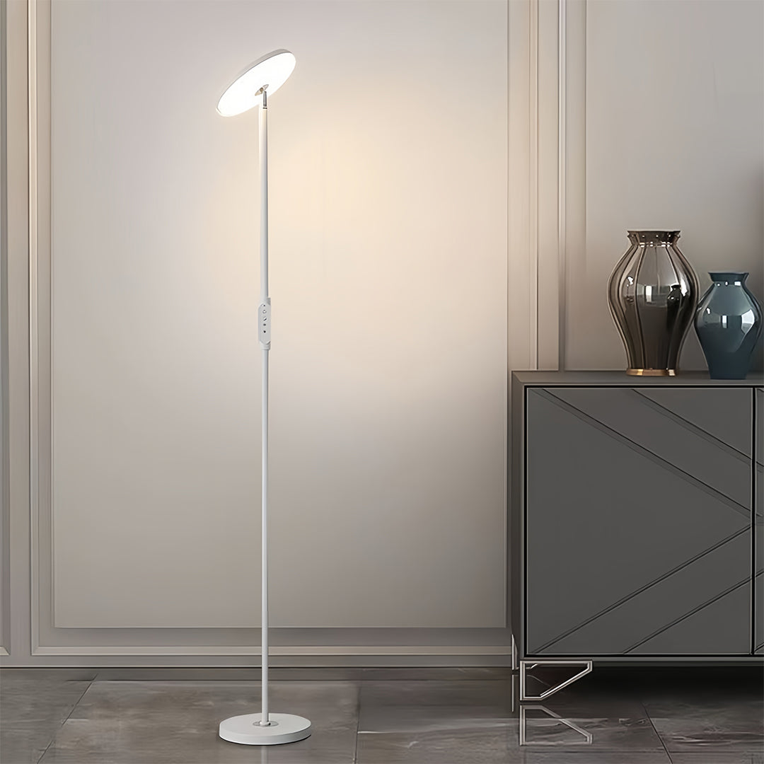 Uplight Floor Lamp Dimmable LED Adjustable 360° Iron Acrylic Shade Bedroom Living Room