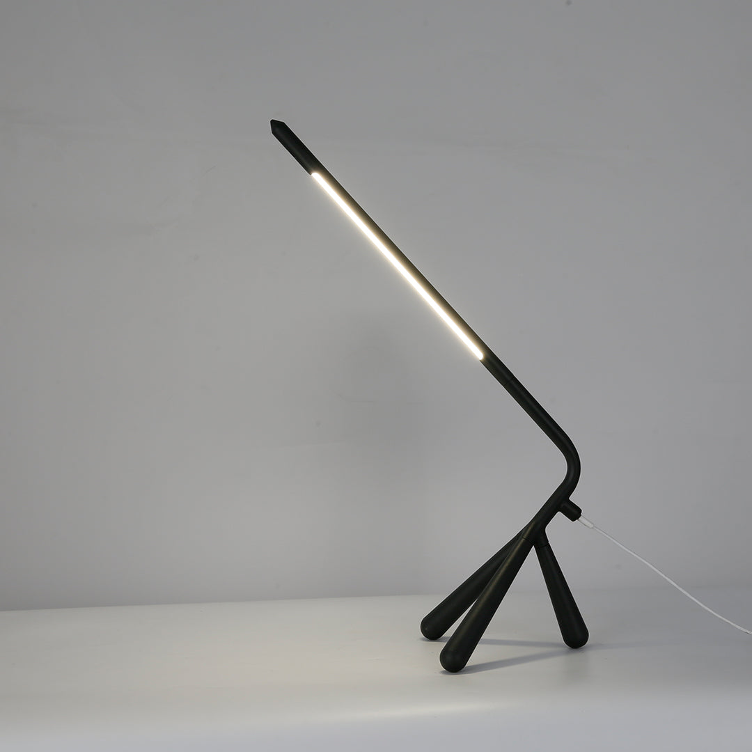 Desk Lamp Three Legged LED Dimmable Touch USB-C Iron Aluminum Minimalist Study Office