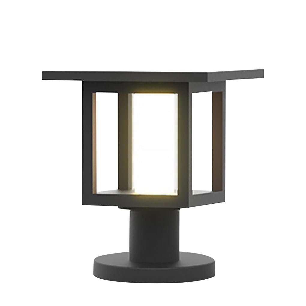 Outdoor LED Post Light Solar or Hardwired Frosted Glass Sand Gray Courtyard Garden Lamp