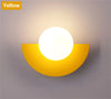 LED Wall Sconce with Round Plastic Ball Lampshade – Modern Wall Light for Bedroom and Corridor