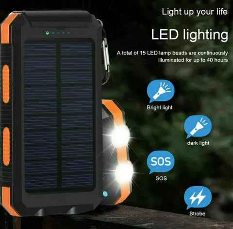 500000mAh - Portable and IP67 Waterproof Solar Power Bank