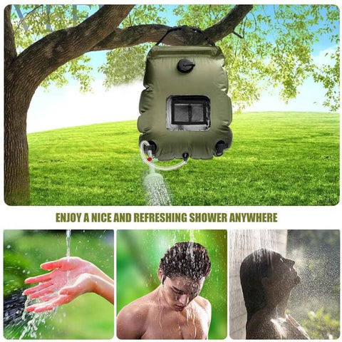 Solar Shower Bag with Removable Hose and On-Off Switchable