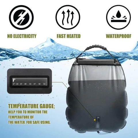 Solar Shower Bag with Removable Hose and On-Off Switchable